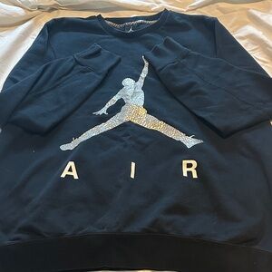 Nike Black Crewneck Sweater with Silver Logo